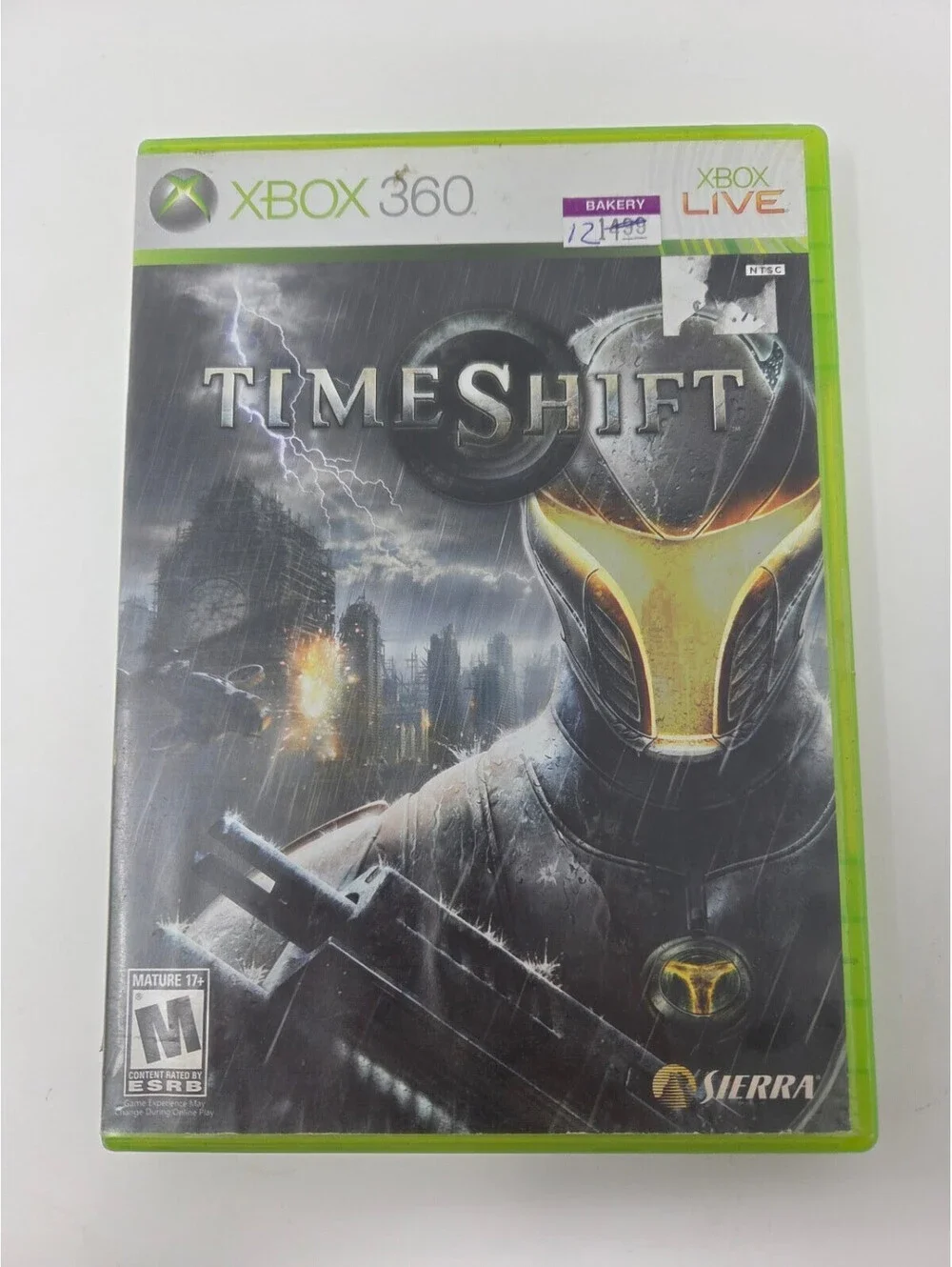 TimeShift Xbox 360 Game Disc and Original Case by Sierra Entertainment